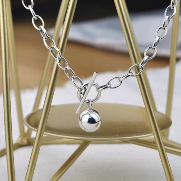 NEW 925 STERLING SILVER PENDANT CHOKER NECKLACE, NICE NECKLACE, CUTE NECKLACE - Picture 2 of 5